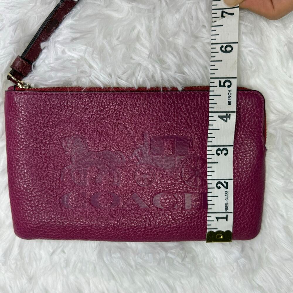 COACH Corner Zip Wristlet With Horse And Carriage - Picture 9 of 10